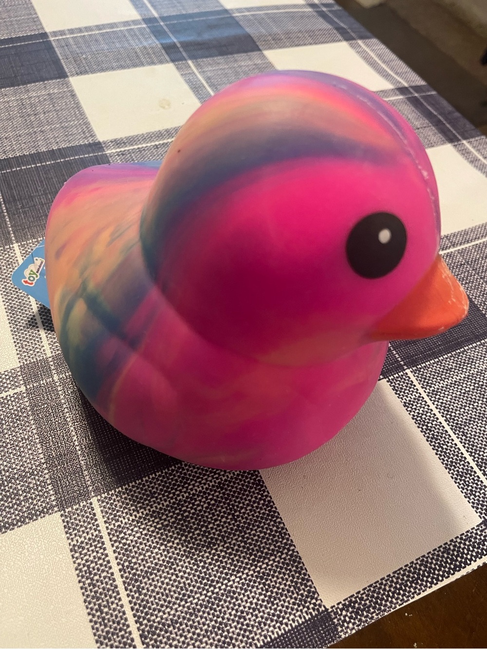 Sunny days squeezy tie dye duck squishy